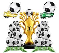 Set di 5 decorazioni da calcio, calcio mondiali 2026, con pallone da calcio, palloncini da ginnastica e trofei, calcio mondiale 2026, articolo per tifosi della Germania per feste di calcio, eventi