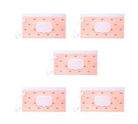 Set di 5 dispenser per bagnati, portatile, con coperchio ribaltabile, per viaggi, convenienza