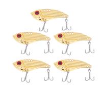 Set di 5 esche Blade Bait con trecci hooks, occhi 3D, 7g, per acque salate e dolci, VIB