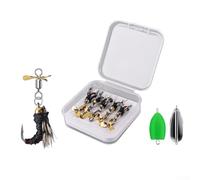 Set di 5 esche da pesca legate a mano con spinner per mirare alla trota e alla spigola (stile C # 8 gancio)