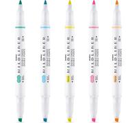 Set Di 5 Evidenziatori Fluorescenti Double Ended Zebra Mildliner