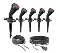 Set di 5 faretti da giardino con picchetto a terra PIRK con spina Schuko per