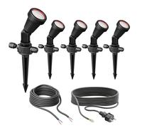 Set di 5 faretti da giardino con picchetto a terra PIRK con spina Schuko per