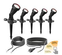 Set di 5 faretti da giardino con picchetto a terra PIRK per esterni IP44 spina [EEK: F]
