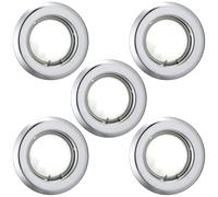 Set di 5 faretti da incasso a soffitto a LED per soggiorno, sala da pranzo, luci cromate, faretti rotondi
