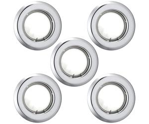 Set di 5 faretti da incasso a soffitto a LED per soggiorno, sala da pranzo, luci cromate, faretti rotondi
