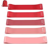 Set di 5 fasce di resistenza, 100% lattice naturale, unisex, con 5 livelli di resistenza, per yoga, pilates, fisioterapia, stretching, allenamento a casa, palestra, custodia per il trasporto inclusa