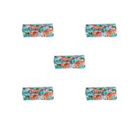 Set di 5 fasce per capelli all'uncinetto con stampa floreale leopardata fascia sportiva tie-dye accessori per lo styling dei capelli per lo yoga sportivo stampa floreale 1