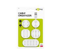 Cable management set, white, white - 5-piece set for organising and attaching cables NEW