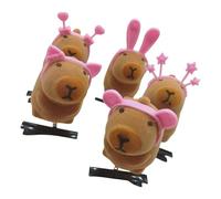 Set di 5 fermagli per capelli alla moda con capibara in 3D, mollette, morbide, adatte per l'uso quotidiano e le feste