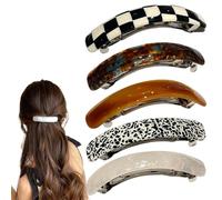 Set di 5 fermagli per capelli, eleganti lisci, stile retrò per capelli per donne, quotidiani, 3,74 x 0,79 x 0,79 cm, multicolore