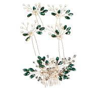 Set di 5 fermagli per capelli, per matrimonio, matrimonio, matrimonio, comunione, cena, verde