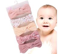 Set di 5 fiocchi per capelli per bambine, morbidi ed elastici | Fascia elastica per capelli per neonati e neonati, 18 x 3,5 cm, accessori per foto