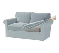 Set di 5 fodere per divano in velluto azzurro, elasticizzate, con cuscini separati per seduta e schienale, fascia elastica, per 2 posti, 5 pezzi, perfetto per l'arredamento della casa