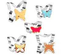 Set di 5 formine per biscotti a forma di farfalla, in acciaio inox, a forma di fata, per biscotti e sandwich, per fai da te, regalo, torte, pasticceria, decorazione