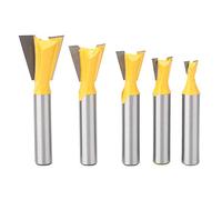Set di 5 frese professionali a coda di rondine per la lavorazione del legno, frese a coda di rondine ad alta precisione per armadi, telai delle porte, cornici per foto, realizzate
