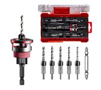 Set di 5 Frese Svasatrici con Fermo a Cuscinetto e Attacco Esagonale 1/4"