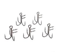 Set di 5 ganci a tre punte per Shark Tooths Fixed Bait, ganci con spine per il fissaggio dell'esca, rivestimento in nickel, robusta struttura in metallo per pesca predatori (1#)