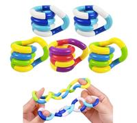 Set di 5 giocattoli a serpente per bambini e adulti, giocattoli di decompressione silenziosi anti-stress e ansia, compatto, durevole, ideale in movimento, tdah per bambini, strumenti anti-stress per