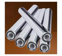 Set di 5 guide a rullo in acciaio inox da 2,5 a 6,1 cm per trasportatori, estremità zincate per uso industriale, perfette per sistemi di movimentazione dei materiali