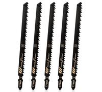 Set di 5 lame per seghetto alternativo T744D, 180 mm, per legno e metallo, con codolo a T, taglio rapido, lame lunghe per seghetto alternativo per legno, compatibili con Bosch, Makita, DeWalt
