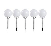 Set di 5 lampade a LED solari da esterno plug-in a sfera con picchetto a terra bianco