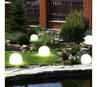 Set Di 5 Lampade A Solaire LED A Sfera Per Esterni Con Picchetto