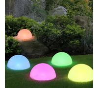 Set Di 5 Lampade Solari LED RGB A Sfera Con Cambio Colore Per Esterno Giardino