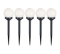 Set di 5 LED lampade solari da esterno globo design terracqueo spike plug luci illuminazione sentiero giardino