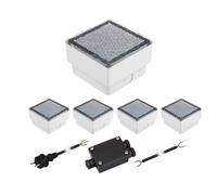 Set di 5 LED per pavimentazione CUS da terra per esterni bianco freddo IP67 230V