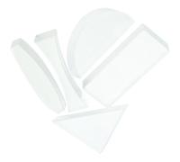 Set di 5 Lenti Ottiche in Vetro per Esperimenti, Geometrie Miste | Semi Circolare, Triangolare e Rettangolare, Dimostrazioni in Aula e Laboratorio, per Studenti Stem