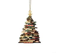 Set di 5 libri in acrilico ornamenti per la decorazione dell'albero della casa e da appendere alla finestra delle vacanze (F)