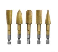 Set di 5 lime rotanti da 6,35 mm con gambo in carburo per legno resina plastica metallo pietra lucidatura intaglio teste di rettifica strumenti per incisione elettrica taglierina