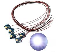 Set di 5 luci a LED da 12 V per modellismo, illuminazione interna per HO OO, bianco caldo/bianco freddo, prefabbricate con preresistenza, cavo da 20 cm (Cold Light)