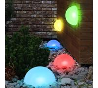 Set di 5 luci a spina solare a LED RGB mezza palla bianca per esterni decorazione giardino faretti cambio colore