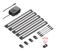 Set di 5 luci LED sottopensile SIRIS nero opaco con rilevatore di movimento