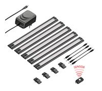 Set di 5 luci LED sottopensile SIRIS nero opaco con rilevatore di movimento