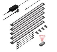 Set di 5 luci LED sottopensile SIRIS nero opaco con rilevatore di movimento