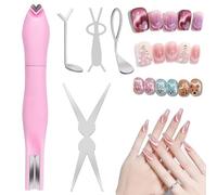 Set di 5 magneti Cat Eye, nuovo magnete Cat Eye rosa 3 in 1 per unghie, facile da usare per principianti e nail artist, vari motivi creativi, non si danneggia facilmente.