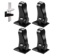 Set di 5 maniglie per porta nere, con barra T rotonda, per interni, chiavistello (66 mm), cerniere (76 mm), leva nera su rosetta