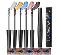 Set di 5 mascara glitterato per ciglia, mascara, impermeabile, colorato, a lunga durata, allungamento del curling, trucco per gli occhi luccicanti