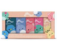 Set di 5 maschere in tessuto Squishmallows per il viso, noci di cocco, fragola, mango, mirtillo e anguria. Ideale per un pigiama party per ragazze o un divertente pigiama party.