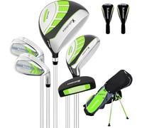 Set di 5 mazze da golf per bambini, set di mazze da golf per bambini dai 4 ai 12 anni, include borsa con supporto, 1# Drive, 5# ibrido, 6/7#, ferri 9/P # e putter mano destra, per ragazzi e ragazze