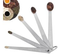 Set di 5 mini misurini in acciaio inossidabile, piccoli misurini per la cucina domestica, cottura in cucina, facile da leggere Tad 1/4 cucchiaino, Smidgen 1/32 cucchiaino, goccia 1/64 cucchiaino