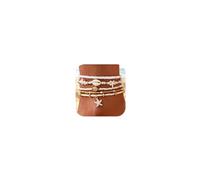 Set di 5 paia di cavigliere da donna con conchiglie in stile bohémien, con perline 14 carati, regolabili, fatte a mano, con conchiglie hawaiane e stelle marine, idea regalo, 8.66, Zinco, Nessuna