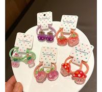 Set di 5 paia di elastici per capelli multicolore a forma di frutta, elastici a doppia testa, elastici per capelli dolci, accessori per capelli che brillano di notte
