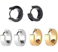 Set di 5 paia di orecchini in acciaio inox a forma di manubrio, per donne e uomini, 3 paia di fibbie per le orecchie, lavorazione attraente