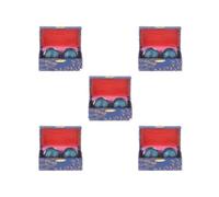 Set di 5 palline da massaggio con scatola Baoding per persone di mezza età con panda blu 42 cm