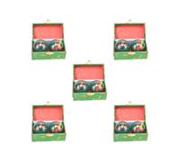 Set di 5 palline da massaggio con scatola portaoggetti Baoding Balls per persone di mezza età Dragon Phoenix verde