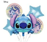 Set di 5 palloncini a forma di testa di alieno blu, palloncini rotondi con tramonto romantico, palloncini a forma di stella per decorazione di feste di compleanno, anniversari, stanza, foto colla di l